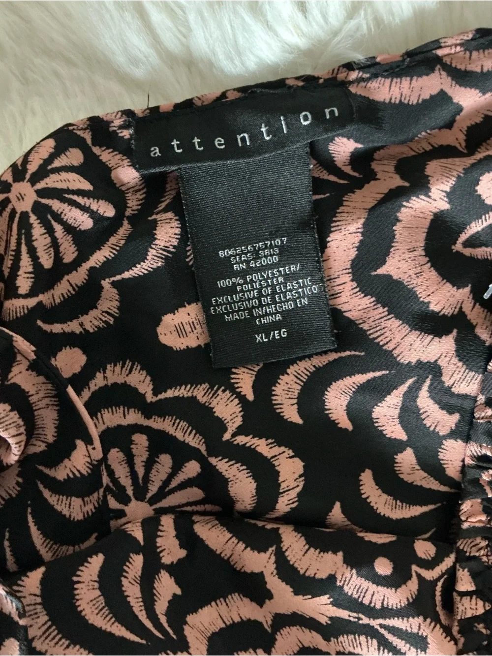attention Pink and Black Printed V-Neck Maxi Dress